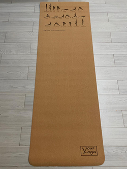 Пробковый коврик + тпе для йоги Surya Namaskar B  180*60*0,3 см