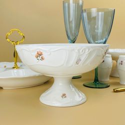 Lenardi 109-217 Фруктовница 20,5х12,5см на ножке КРОКУС в под.уп.(х6)Фарфор