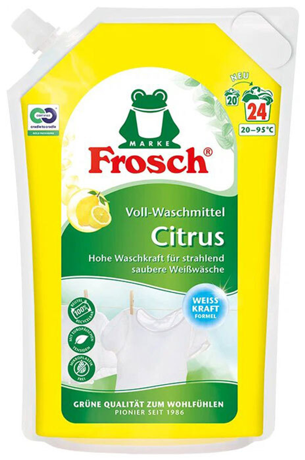 Гель для стирки Frosch Citrus (дой-пак) 1,8 л