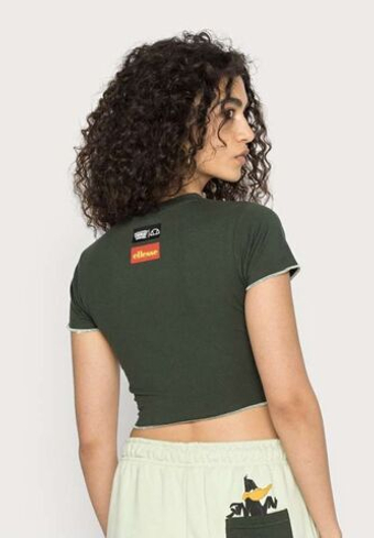 Женская теннисная футболка Ellesse Tweetest Crop T-Shirt - зеленый