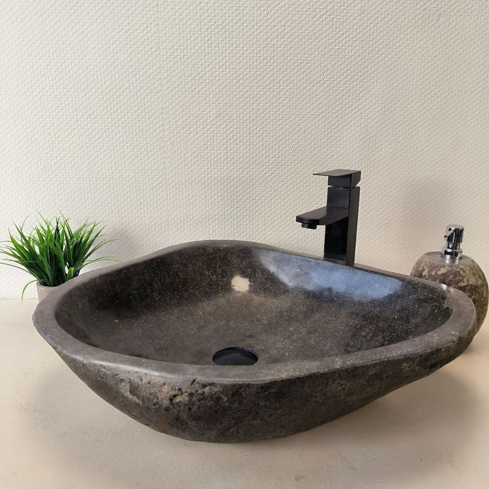 Раковина из речного камня RS-66035 60х50х14 из натурального камня