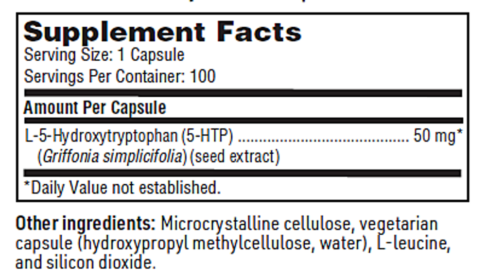 5-HTP 50 мг 100 капсул Klaire Labs / SFI Health