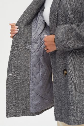 Двубортный темно-серый пиджак из шерсти