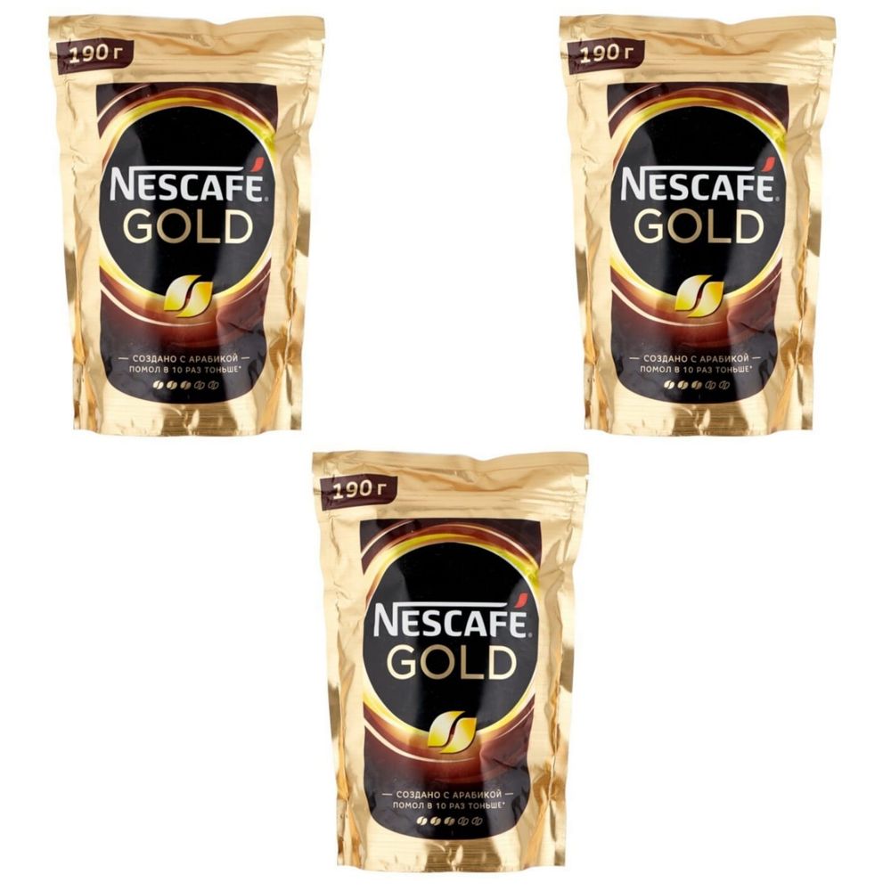 Кофе растворимый Nescafe Gold, пакет, 190 г