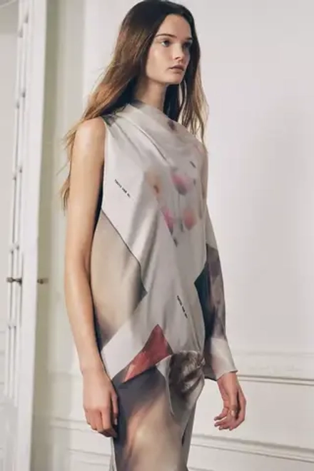 ZARA ПЛАТЬЕ АСИММЕТРИЧНОГО КРОЯ С ПРИНТОМ — ZW COLLECTION, РАЗНОЦВЕТНЫЙ