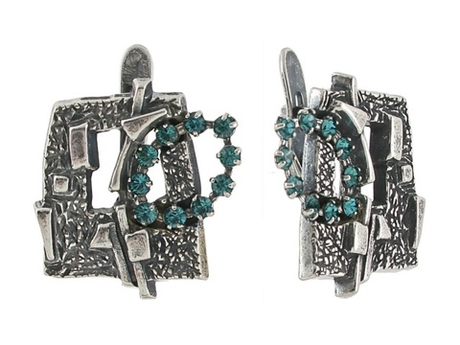 "Даце" серьги в серебряном покрытии из коллекции "Прибалтика" от Jenavi  с английским замком