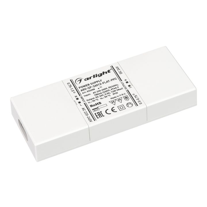 Блок питания Arlight ARV-SP-24012-FLAT-PFC 24V 12W IP20 0,5A 033258