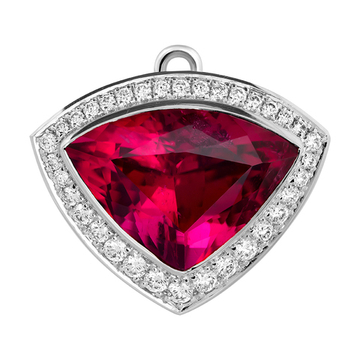 Подвеска с Турмалином Рубеллитом и Бриллиантами, P0156-0/1