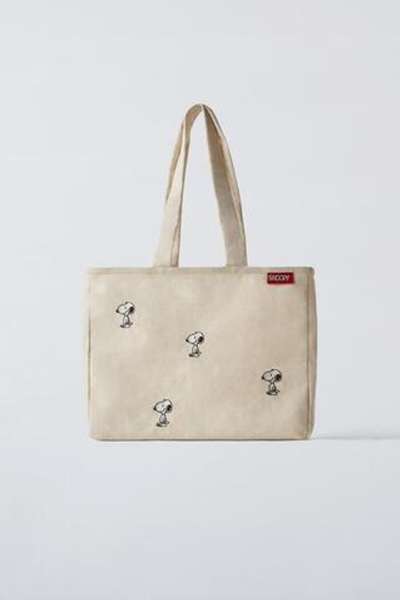 ZARA СУМКА-ШОПЕР SNOOPY PEANUTS™, ЭКРЮ