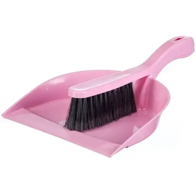 Щетка-сметка с совком ИДЕАЛ Розовый (комплект 22 шт)
