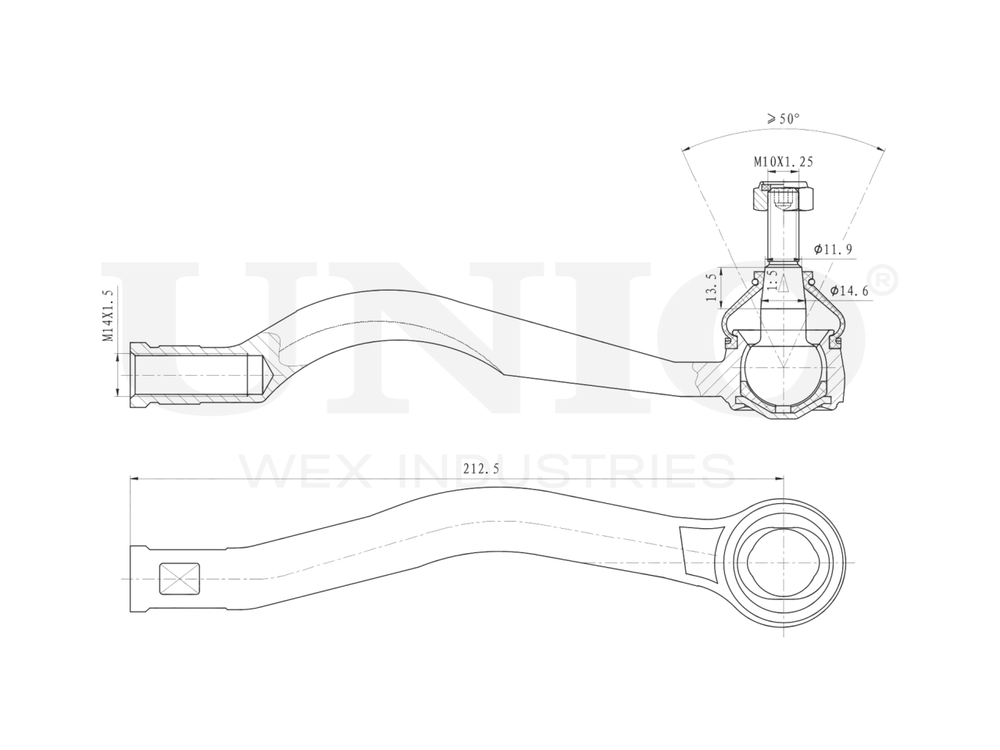 Наконечник рулевой правый UNIO SSP-10008