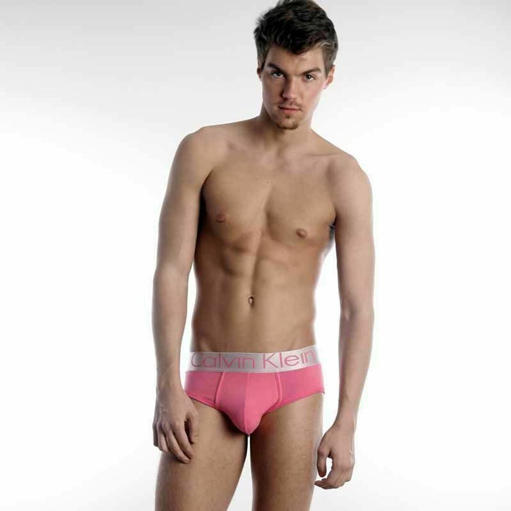 Мужские брифы розовые из модала Calvin Klein Steel Modal
