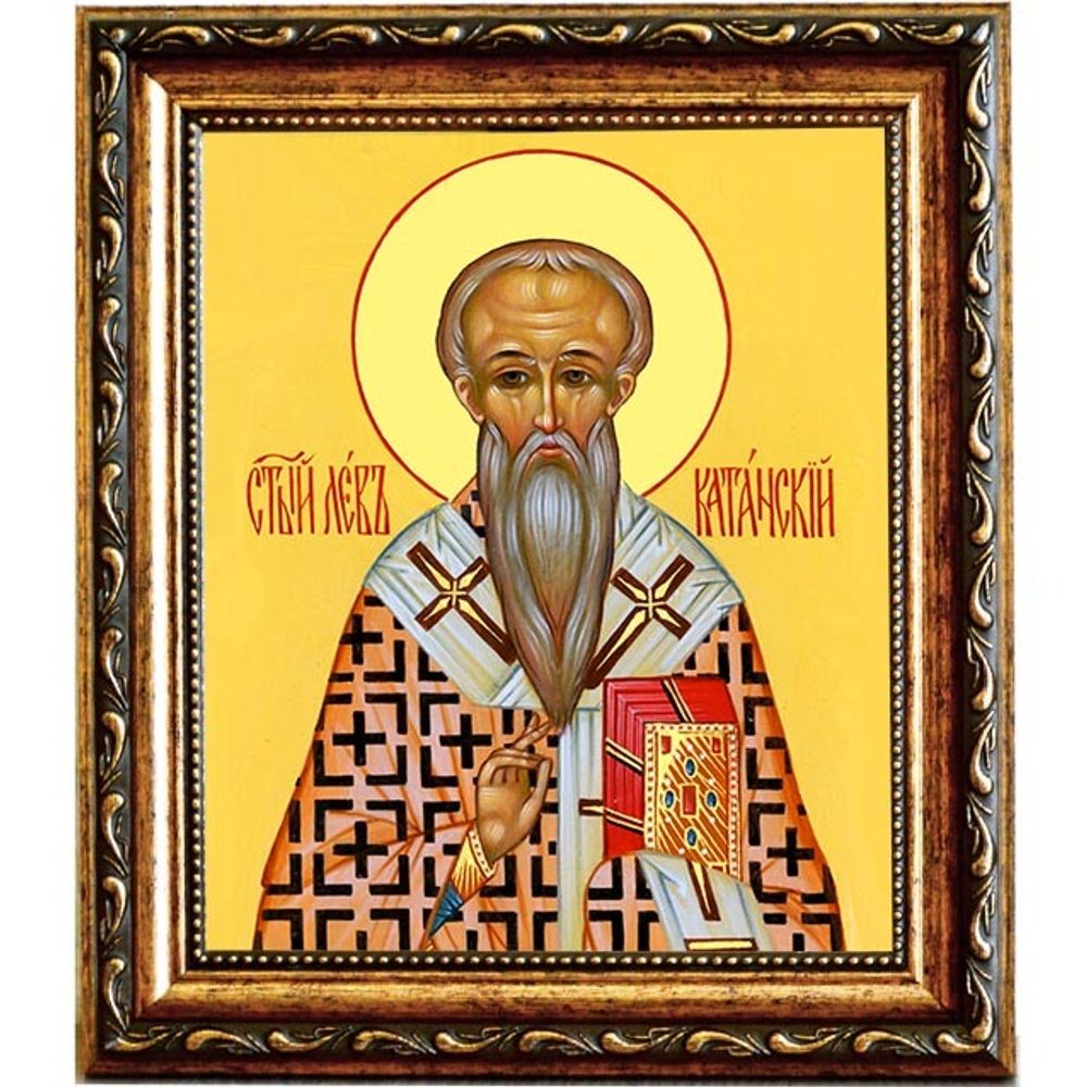 Лев Катанский Святитель. Икона на холсте.