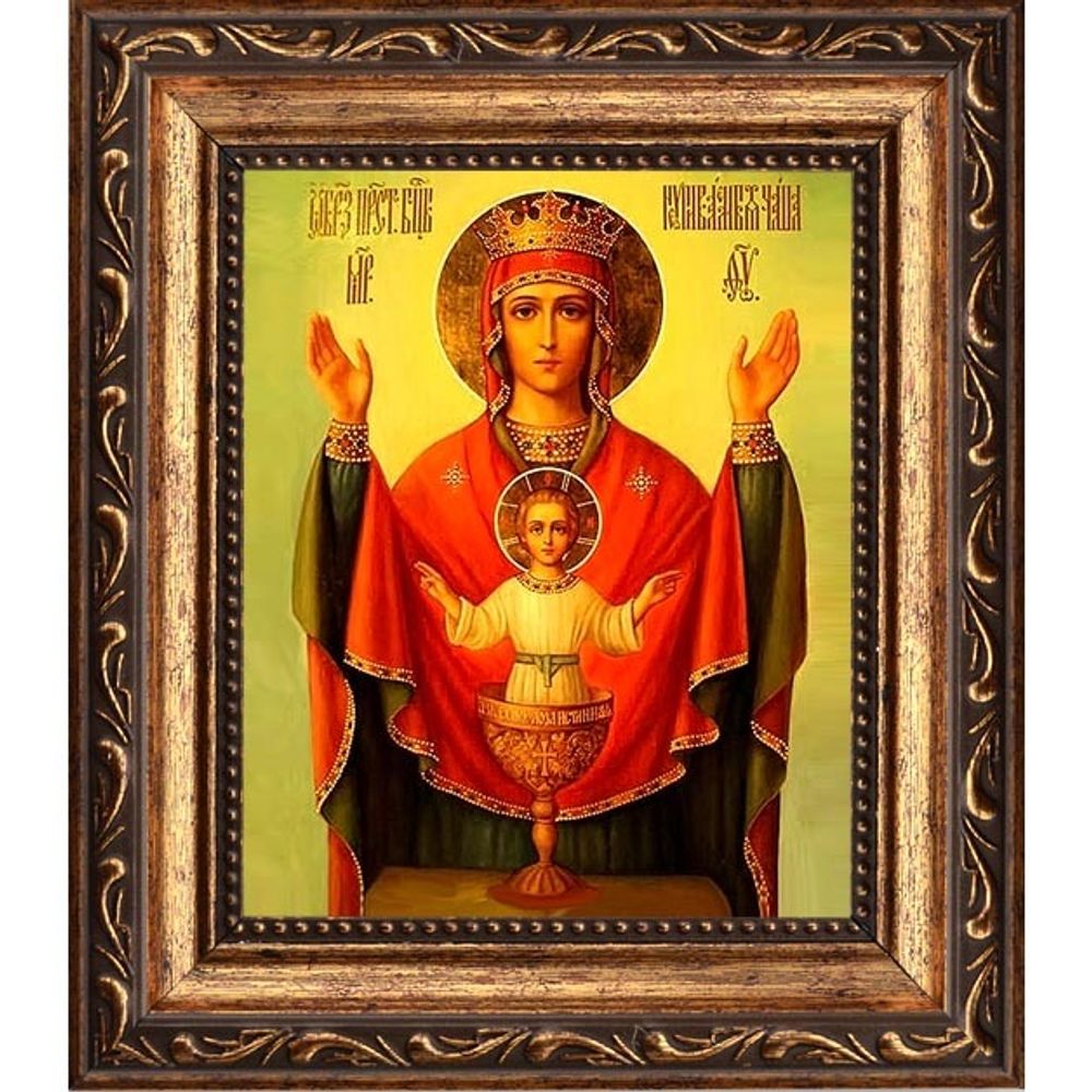 Неупиваемая чаша. Икона Божьей Матери на холсте.