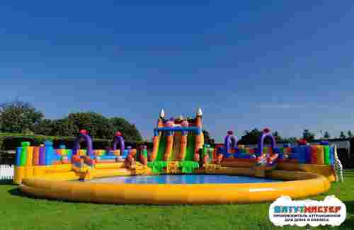 Надувной аквапарк с бассейном и горками «Сладкая страна», 25×25×10 м