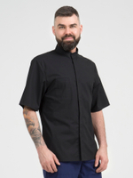 Черная мужская рубашка-китель для повара и кондитера NVDesign