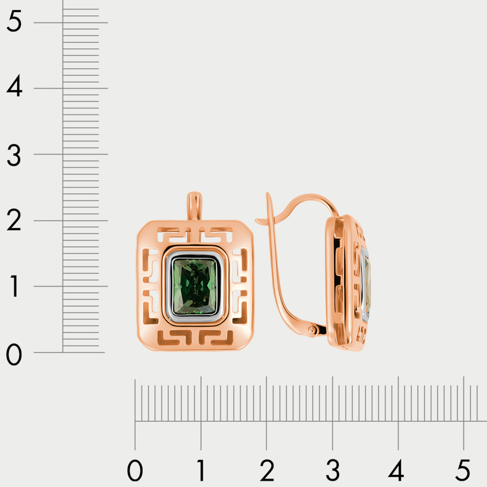 Женские серьги из розового золота 585 пробы с фианитами (арт. 20573с2)