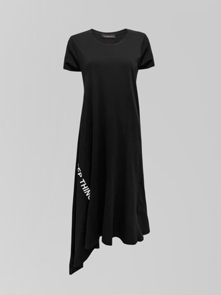 Платье Punk Queen 3095 удлиненное с надписью Keep things going внизу