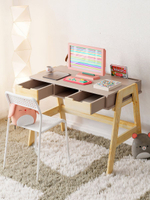 Стол письменный детский Чек / парта растущая для школьника, с ножками из массива сосны, цвет персидский жемчуг