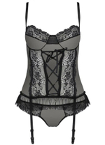 Корсаж с пажами и трусики Marcelle Casmir черный L/XL