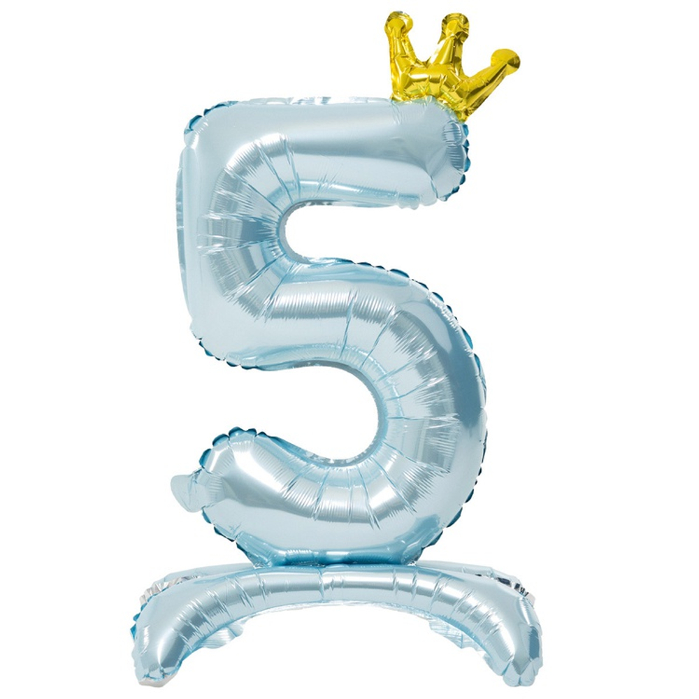 Шар фольгированный Цифра 5 81 см (Голубой)