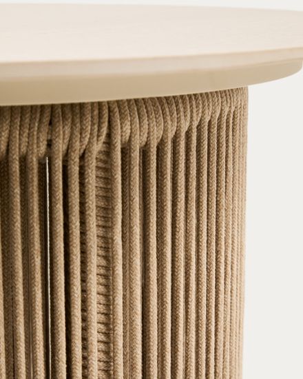 Уличный столик Orosei из алюминия и веревки цвета экрю Ø 55 см