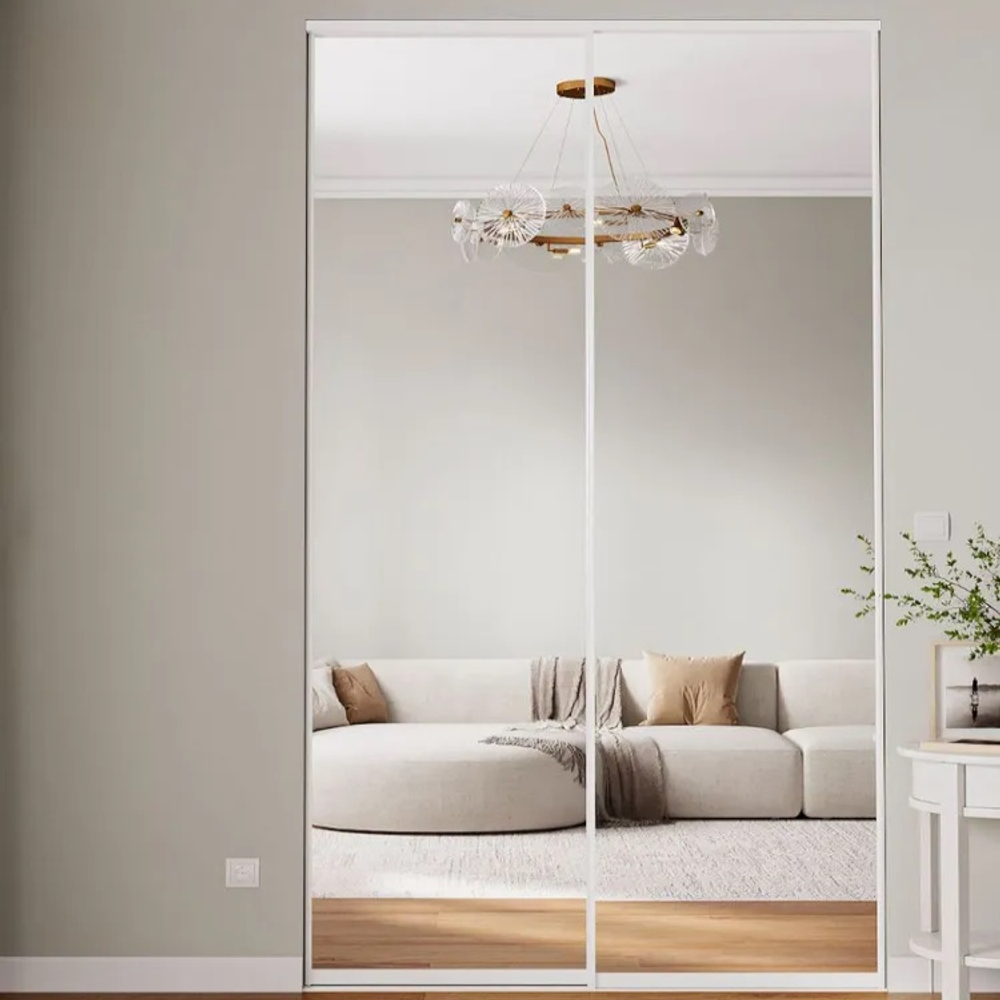 Дверь-купе ARISTO SLIM LINE, зеркало, профиль белый глянец