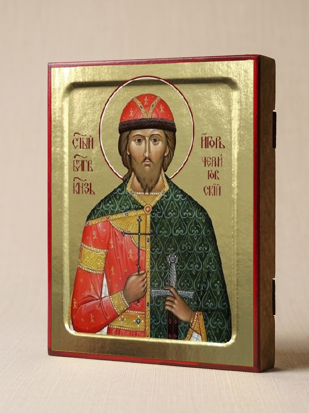 Икона Игоря Черниговского, благоверного князя на дереве: 125 х 160 (Синопсисъ)