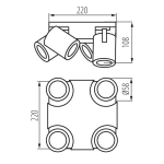 Cпот квадратный KANLUX LAURIN EL-4O W 4xGU10