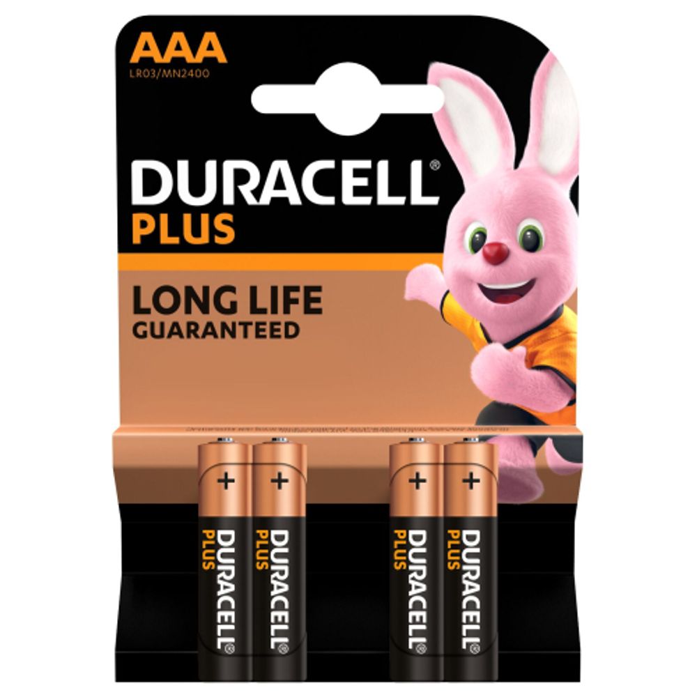 Батарейки Duracell 5014213 ААА алкалиновые 1,5v 4 шт. LR03-4BL PLUS | Батарейки Щелочные (Алкалиновые)