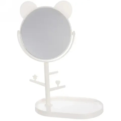 Зеркало настольное одностороннее на подставке «High Tech - LAKI», цвет белый, h-32см d-15см