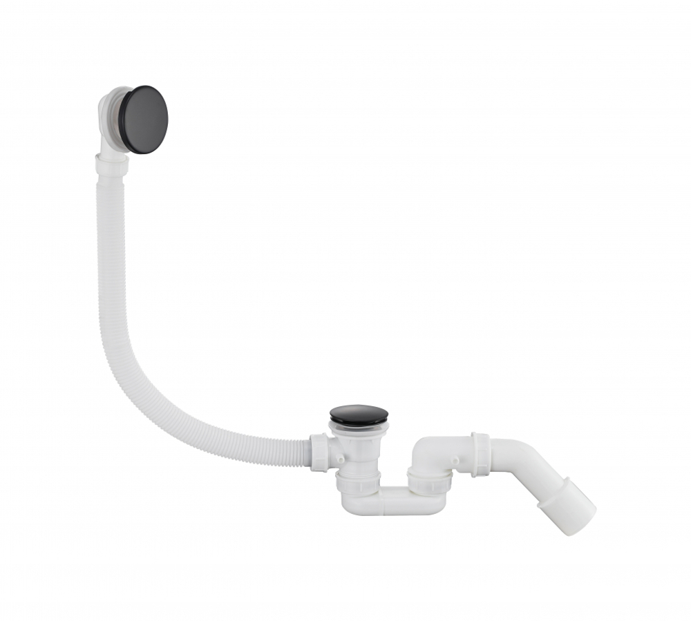 Автоматический сливы-перелив для ванны Grocenberg GB230BL Чёрный матовый