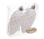 Ёлочные игрушки "Таинственное очарование" Шишки 9 см (набор 2шт), белый (Серпантин)