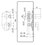 Fantini Встраиваемая часть смесителя для ванны/душа (с дивертером на 3 положения), хром 19 02 3387A