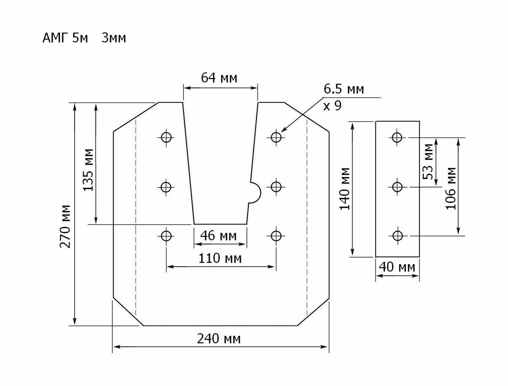 Гидрокрыло AL (Suz DF2.5), чёрный