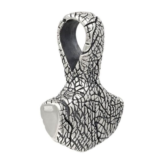 Молот Тора - подвеска из серебра, вид сбоку