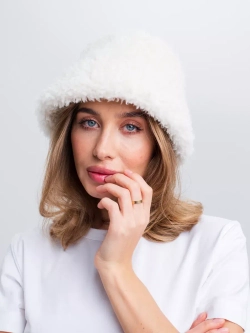 Премиальная Панама теплая из шерсти, белая, SilverFox