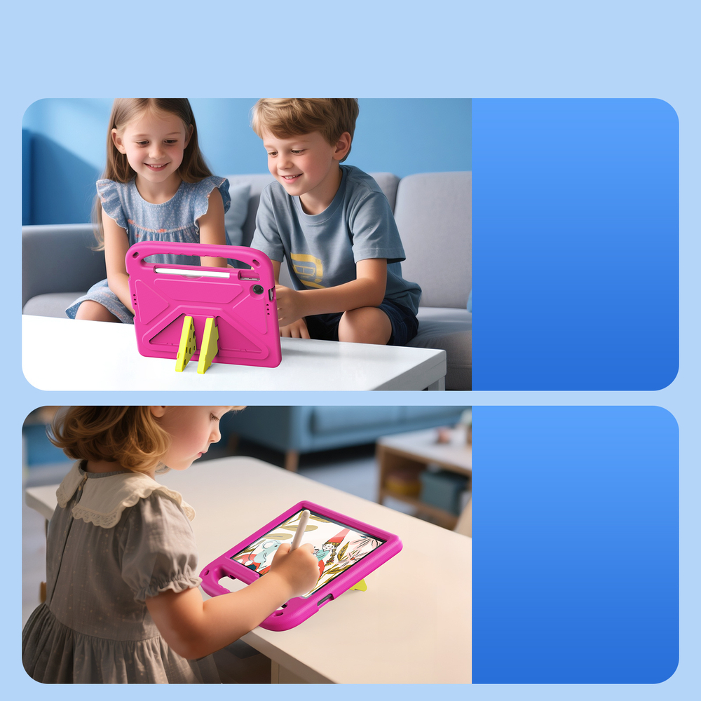 Детский чехол розового цвета на планшет Lenovo Tab K10 Gen 2 10.1 и Tab 10.1 Tablet (2025-) от Dux Ducis, серия Puff Series Case