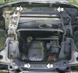 Защита картера Двигателя. 2 мм, Сталь. для Opel Omega A 1986-1994, B 1994-2003, Senator 1987-1993 MOTODOR.01512