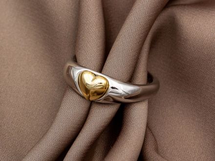 Кольцо "Сердце", биколор