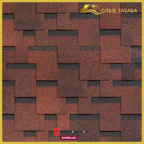 Гибкая черепица ТехноНиколь SHINGLAS Аккорд Красный 3 м2/уп (Однослойная)