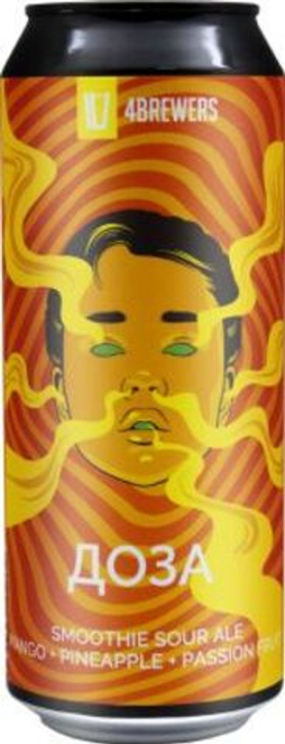 Пиво Четыре Пивовара Доза Манго Ананас Маракуйя / 4 Brewers Doza Mango Pineapple Passion Fruit 0.45 - банка