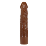 Коричневый реалистичный вибратор Leander - 20,3 см. (Цвет: коричневый)