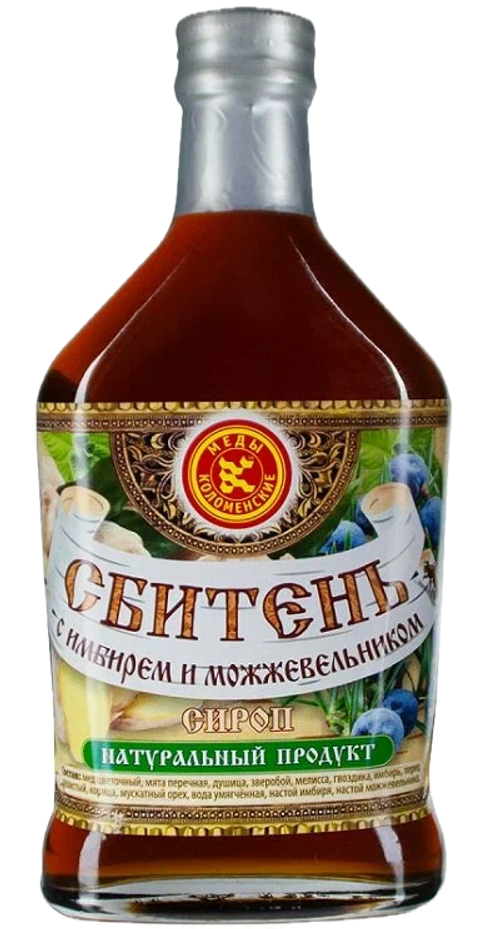 СБИТЕНЬ С ИМБИРЕМ И МОЖЖЕВЕЛЬНИКОМ, 250 мл.