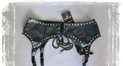 Пояс женский для чулок с заклепками (Цвет: черный)