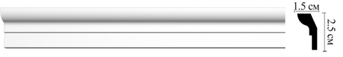 Плинтус потолочный ударопрочный гладкий Decomaster D111 25х15х2000мм