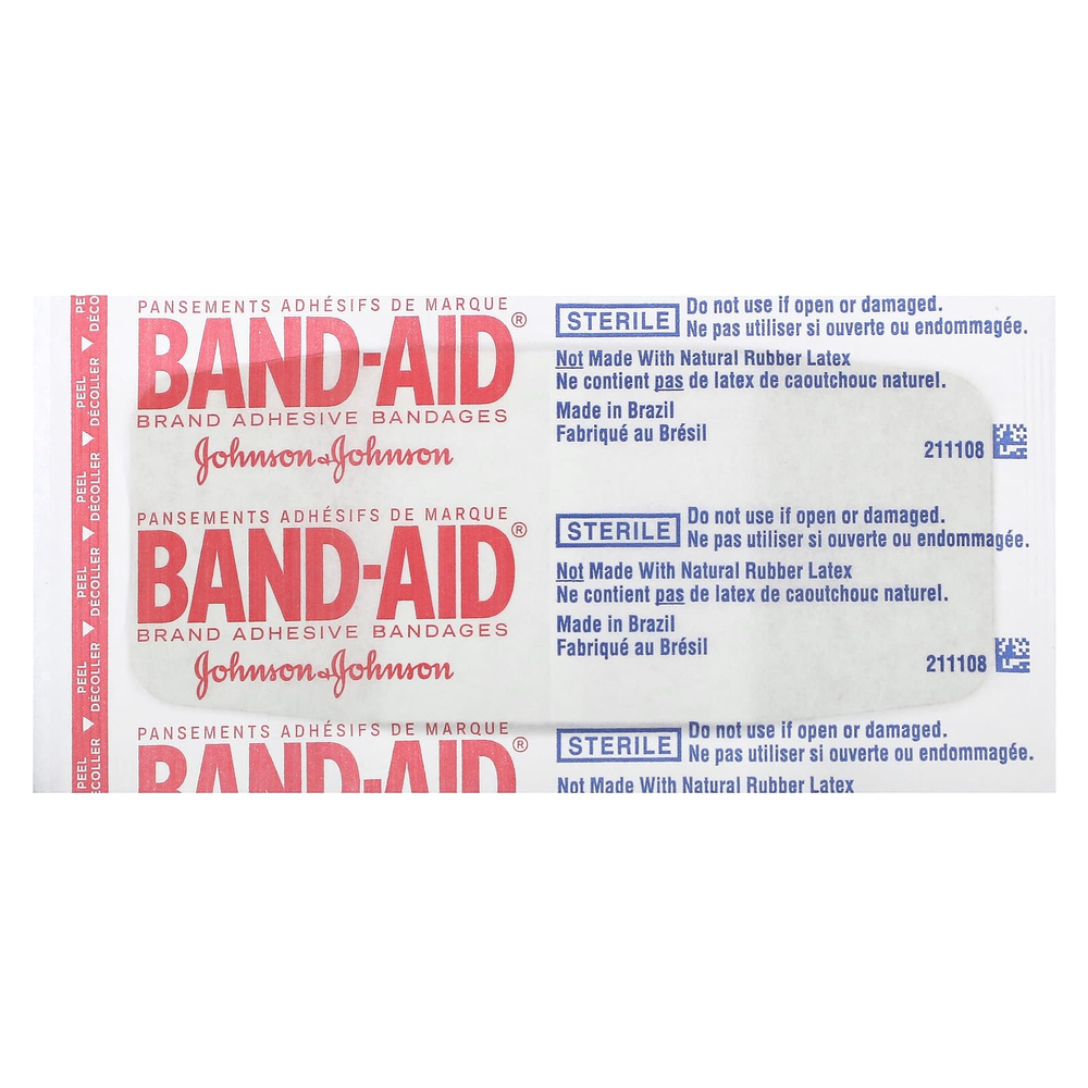 Band Aid, лейкопластыри, Нашитон, гибкая ткань, очень большие, BR55, 10 шт.
