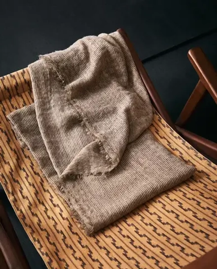ZARA HOME МЯГКИЙ ПЛЕД, СЕРЫЙ/БЕЖЕВЫЙ