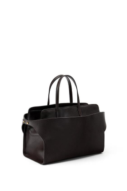 ZARA ГОРОДСКАЯ КОЖАНАЯ СУМКА LIMITED EDITION, ШОКОЛАДНЫЙ