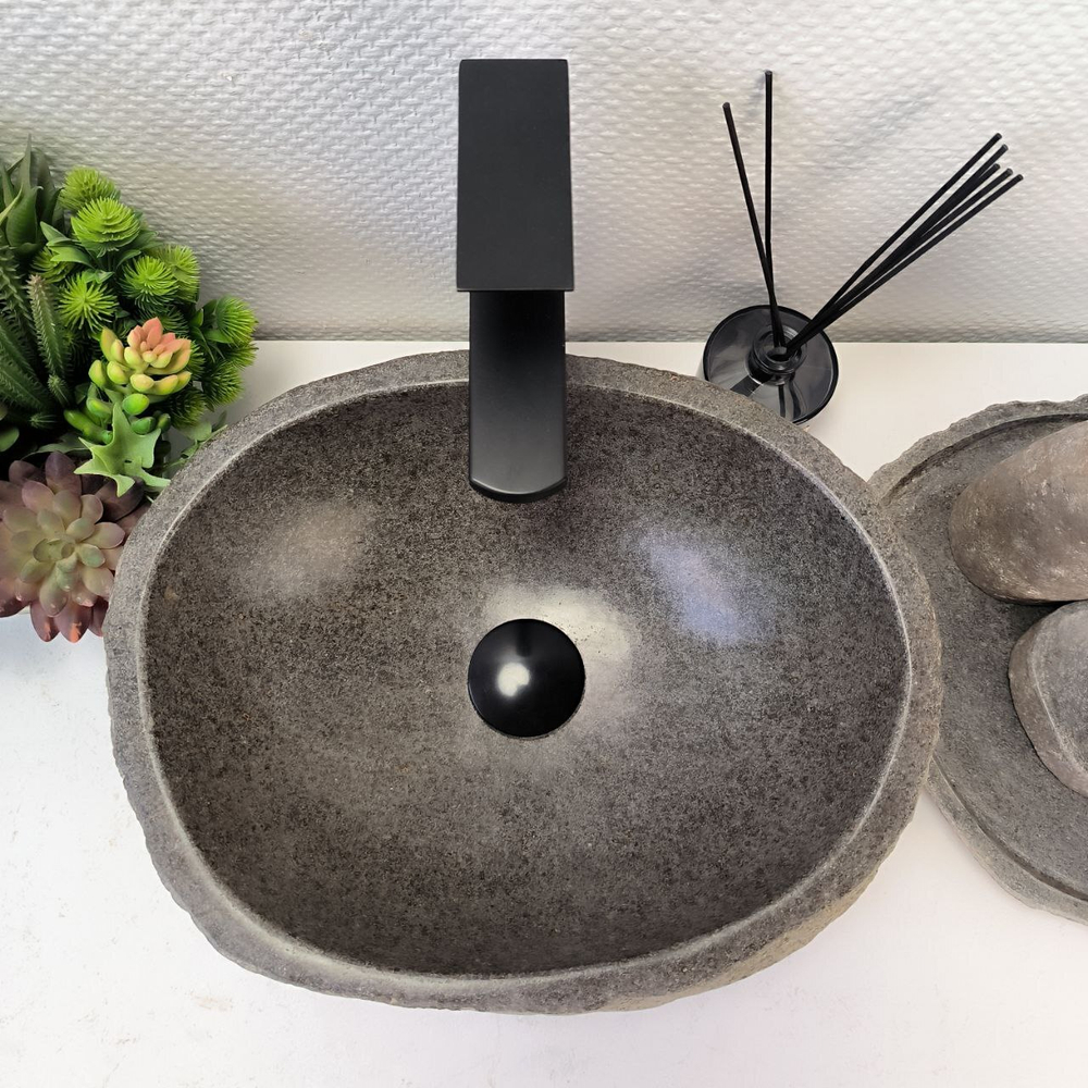 Раковина из речного камня RS64101 (40*32*15) 0122